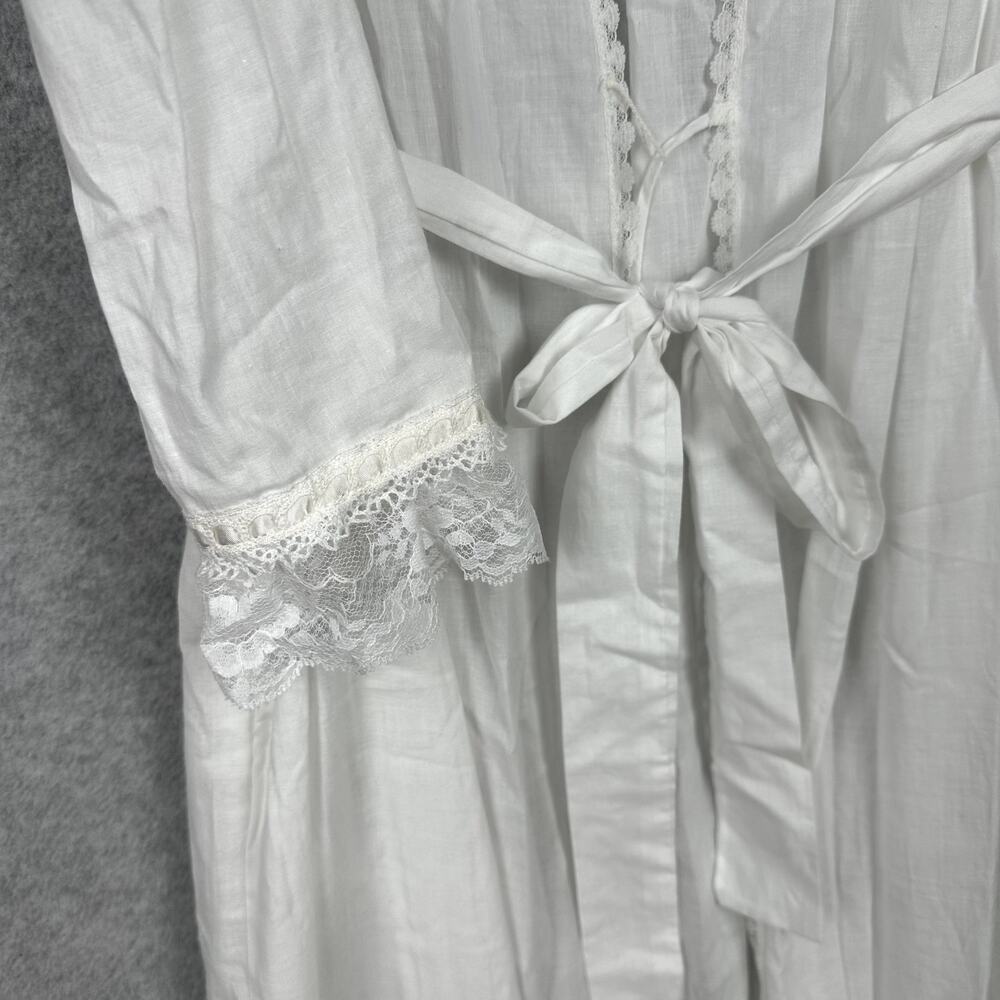 VTG Christian Dior White Lace Nightgown & Robe M 2 Piece Set Bride Romantic NEW - Picture 15 of 16